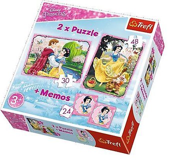 Puzzle 2w1+ memos - Zakochana Śnieżka TREFL