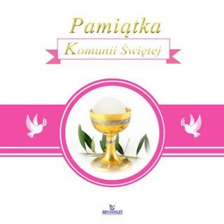 Pamiątka Komunii Świętej-różowa