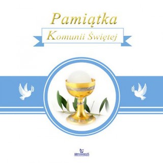 Pamiątka Komunii Świętej - niebieska