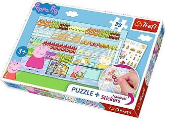 Puzzle 35 plus - Świnka Peppa na zakupach TREFL