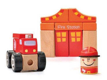 Drewno układanka Straż pożarna