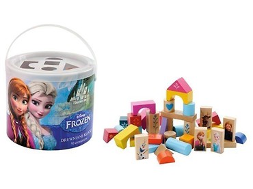 Klocki drewniane w wiaderku 50 el. Kraina lodu