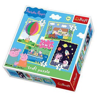 Puzzle 4w1 Przygody Peppy TREFL