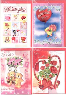 Karnet B6 wycinany brokat Walentynki (10 szt MIX)
