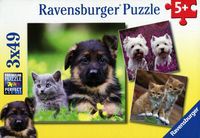 Puzzle koty i psy 3x49