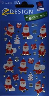 Naklejki świąteczne błyszczące 3D Z Design Christmas Mikołaje