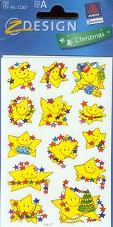 Naklejki świąteczne wesołe gwiazdki