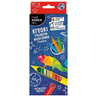 Kredki tr&oacute;jkątne bezdrzewne 12 kolor&oacute;w DERFORM