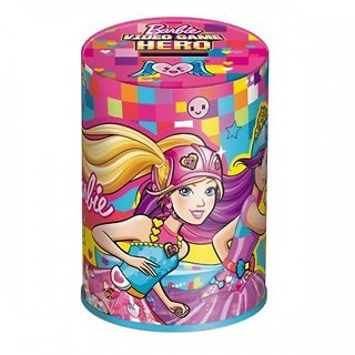 Skarbonka metalowa okrągła Barbie Video Games
