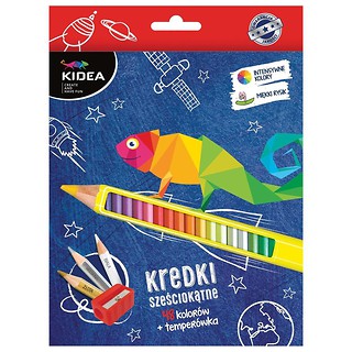 Kredki sześciokątne 48 kolor&oacute;w+ temper&oacute;wka DERFORM