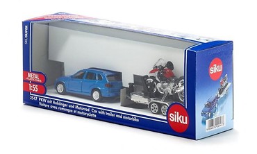Siku Super - Samoch&oacute;d + przyczepa z motorem