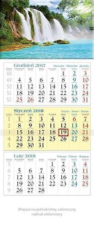 Kalendarz tr&oacute;jdzielny 2018 - Kaskada KT9