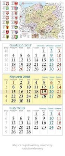 Kalendarz tr&oacute;jdzielny 2018 - Polska KT4