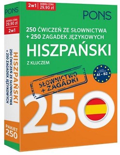 250 ćwiczeń/250 zagadek słownictwo. Hiszpański 2w1