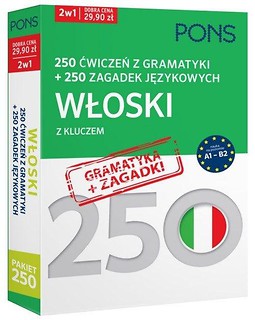 250 ćwiczeń/250 zagadek gramatyka. Włoski 2w1