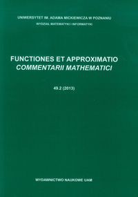 Functiones et approximatio Commentarii mathematici 49.2 (2013)
