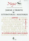 Jawne i ukryte w literaturze i kulturze Napis XVII