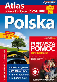 Polska Atlas samochodowy 1:250 000 + pierwsza pomoc