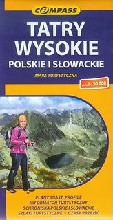 Tatry Wysokie Polskie i Słowackie mapa turystyczna 1:30 000