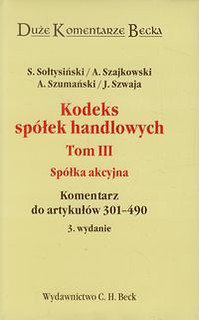 Kodeks spółek handlowych Tom 3 Spółka akcyjna